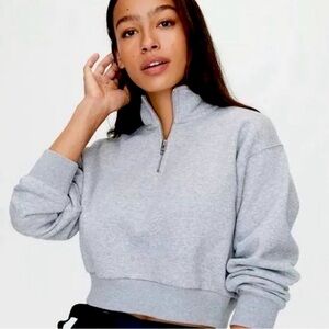 TNA Cozy AF half zip crop with joggers